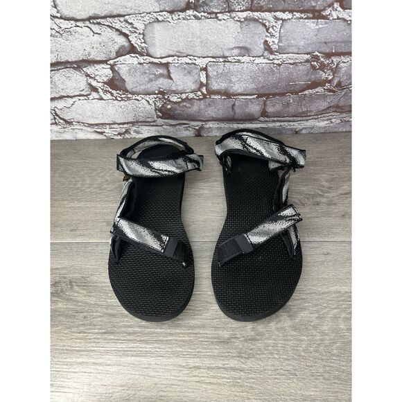 Teva Original Universal Black Gray Back Strap Nylon Sandals Women Sz 9M US/40EU - Picture 12 of 16